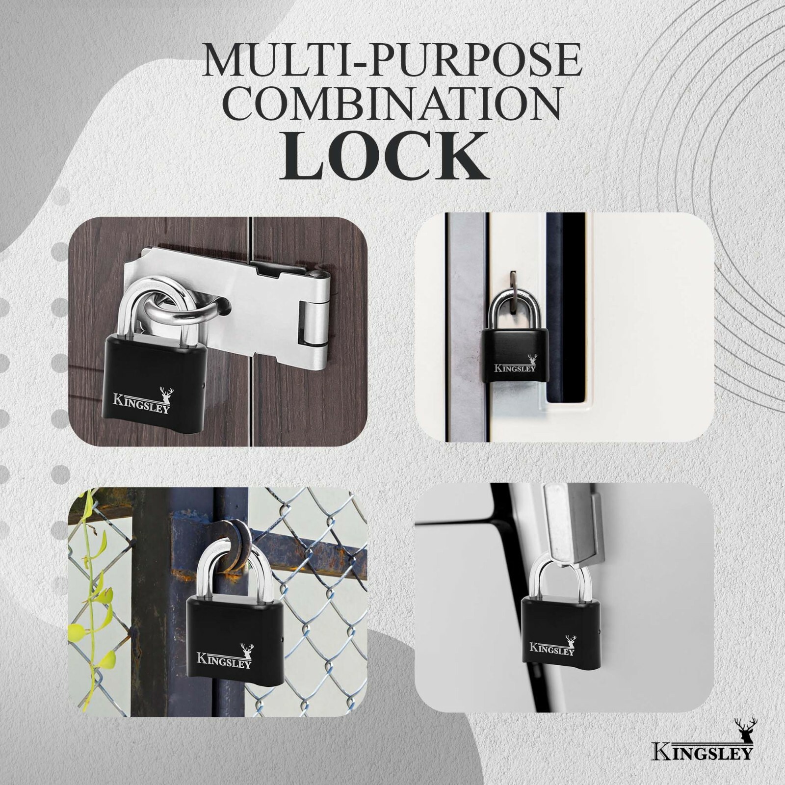 Resettable Combo Lock (Combination Padlock) Hardened Steel Shackle