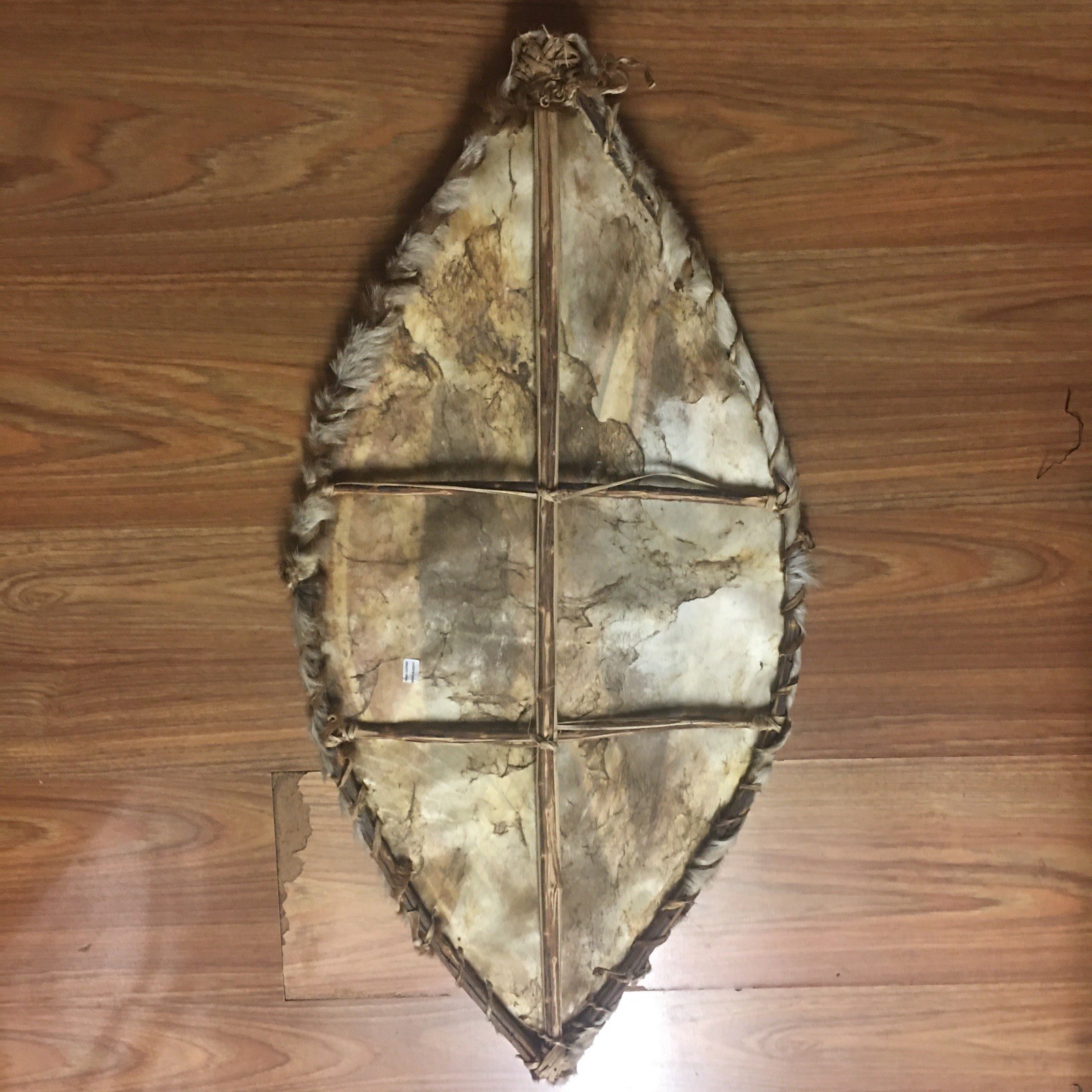 African Maasai Cowhide Shield And Knife Tribal Kenya Ethnic Painted Masai 30x16”