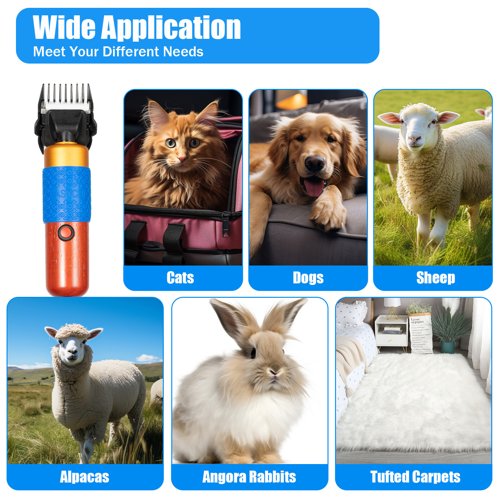 Sheep Shears Professional Electric Animal Clipper Alpacas Grooming Hair Trimmer