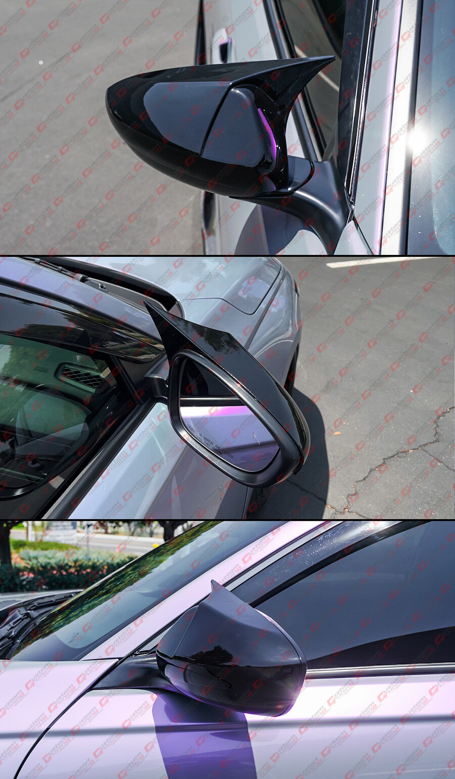 FOR 2018-2022 ACCORD M STYLE GLOSS BLACK SIDE MIRROR COVER CAP OVERLAY W/O LIGHT