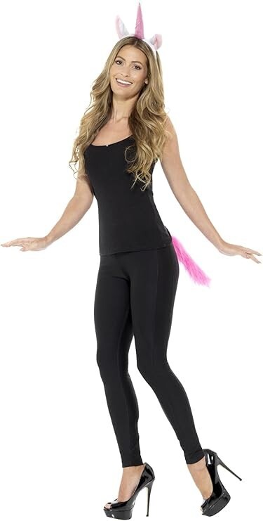 2pc Sexy Adult Unicorn Kit Rainbow Horn Ears Headband Tail Halloween Costume