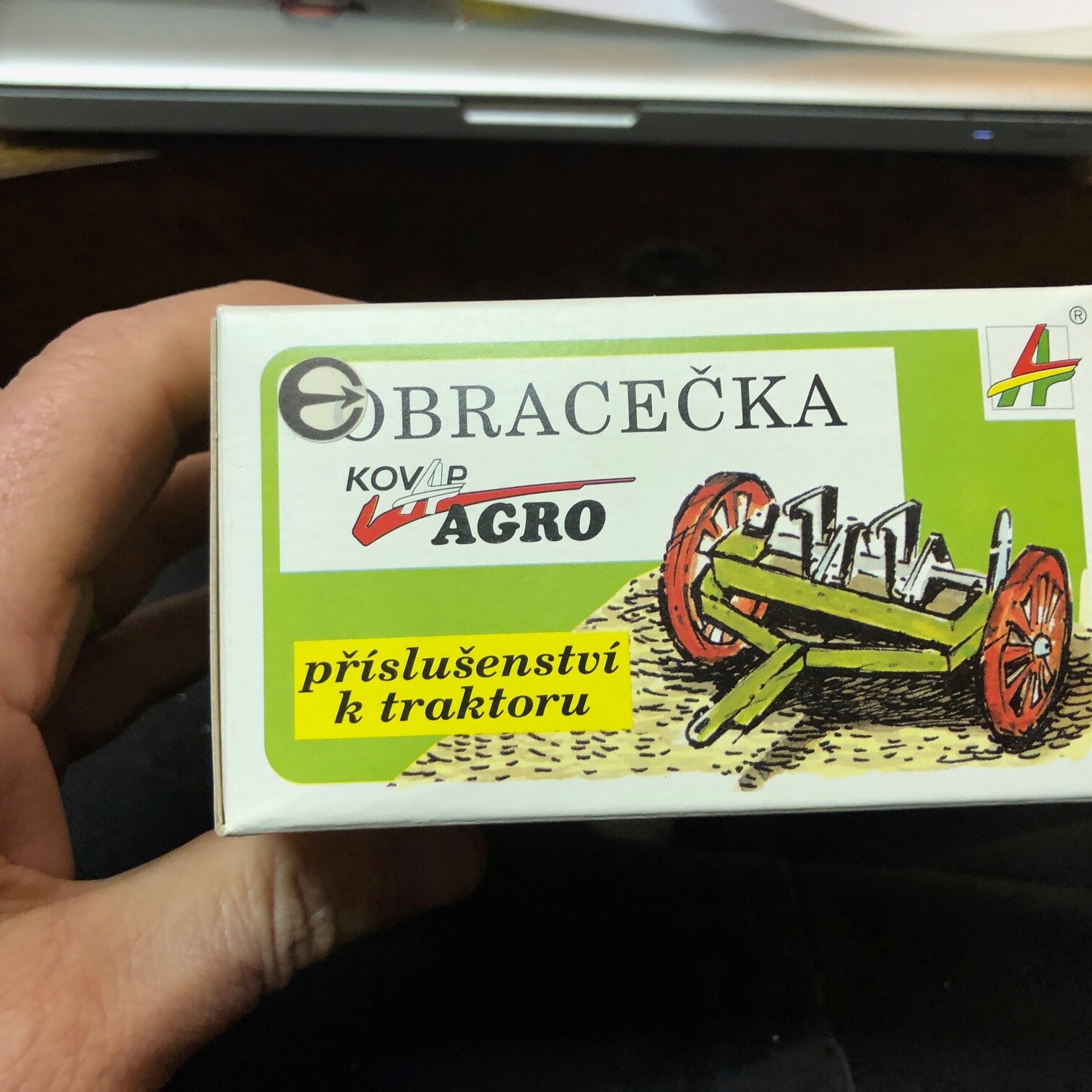 TIN TRACTOR FARM IMPLEMENT VINTAGE TILLER MINT IN BOX TOY GREAT DISPLAY