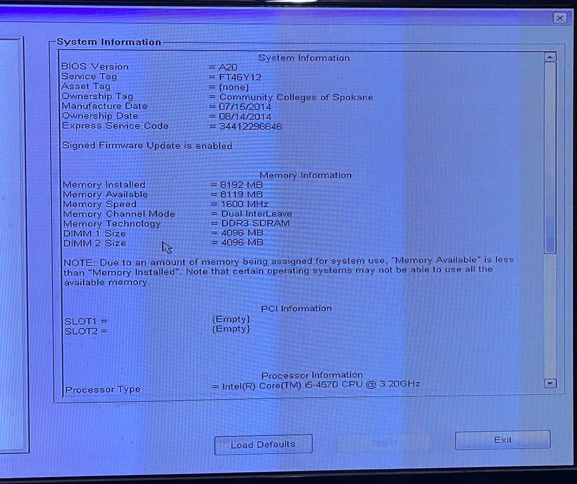 Dell Optiplex 3020 Core i5-4570 3.20GHz 500GB Hdd 8GB RAM Desktop No OS - TESTED