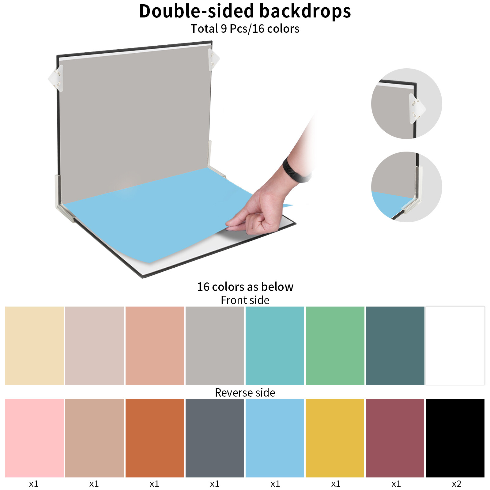 9Pcs Background Paper Photo Prop Backdrop Board Photography Food Small Product