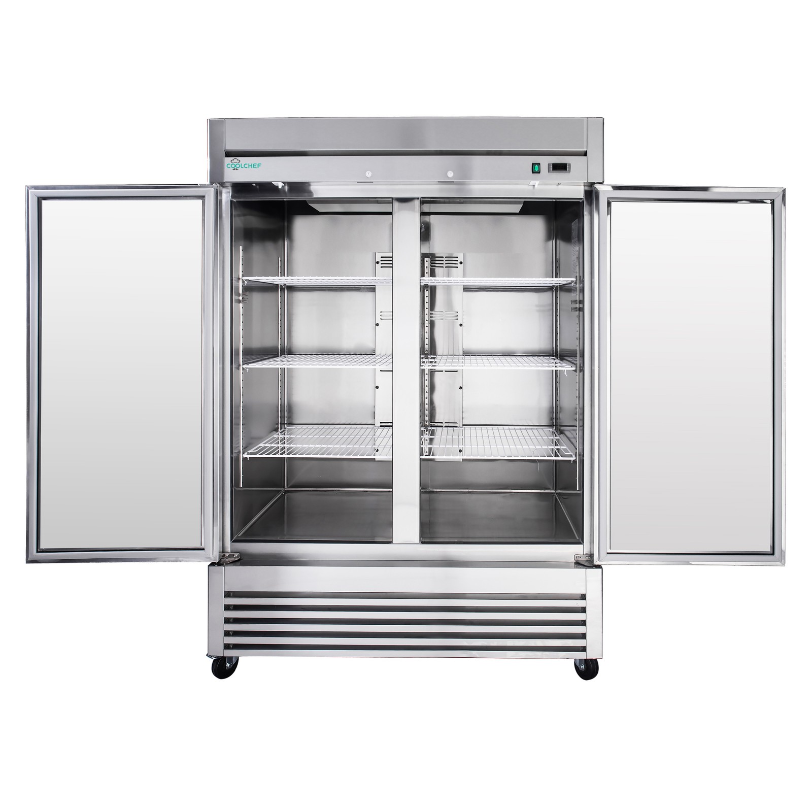 Commercial 54'' Reach-In Refrigerator Stainless Steel Solid 2 Doors 49 Cu.ft.
