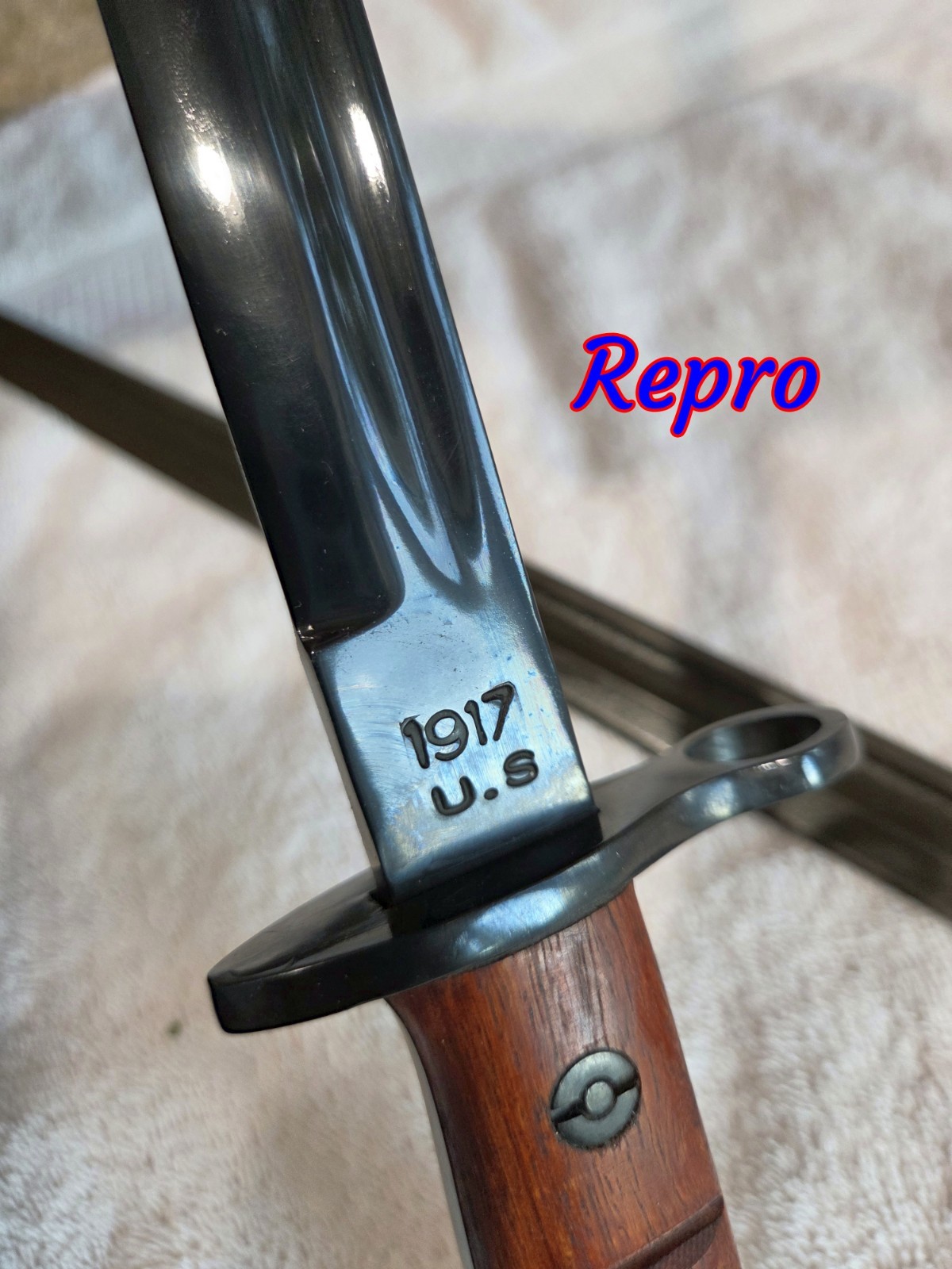 Real U.S. WWI Winchester Built M1917 Enfield Bayonet and a Repro also