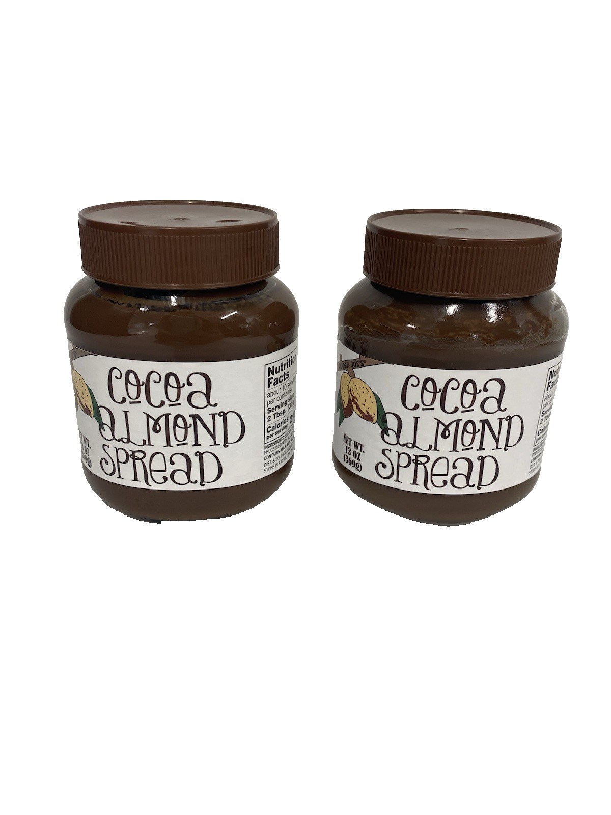 Trader Joe's Chocolate Cocoa Almond Spread 13 oz each BRAND NEW QTY 2 JARS