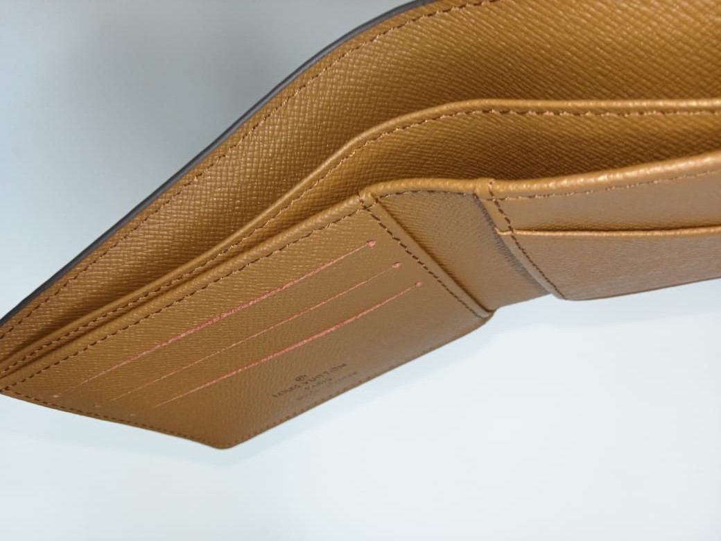 Louis Vuitton Monogram Bifold Wallet Authentic Vintage Leather Brown