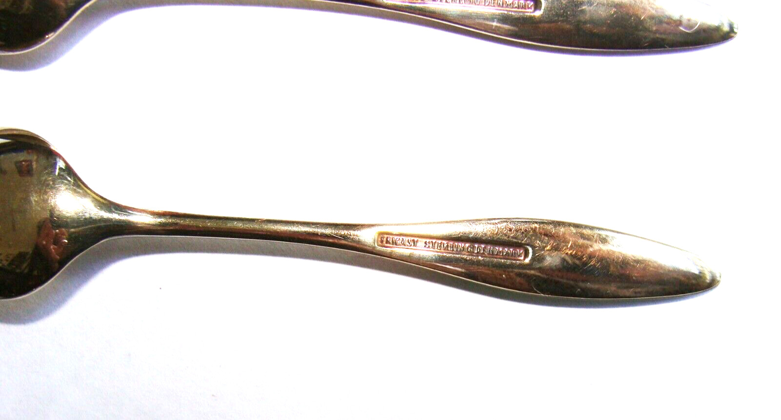 Frigast Denmark Box Set of 6 Sterling Silver Guilloche Enamel Demitasse Spoons