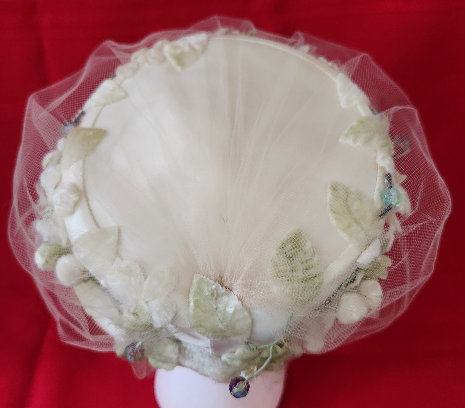 Vtg Don Anderson New York Halle Bros Union Made Woman Pillbox Floral Hat Netting