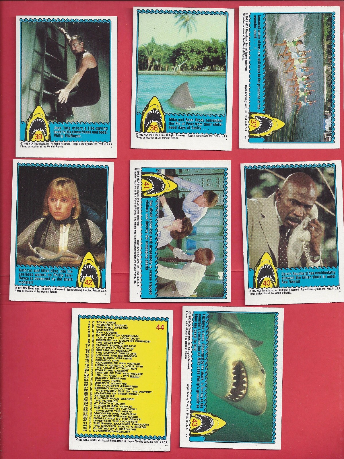1983 Topps Jaws 3-D Complete set 1 to 44 nm to mint