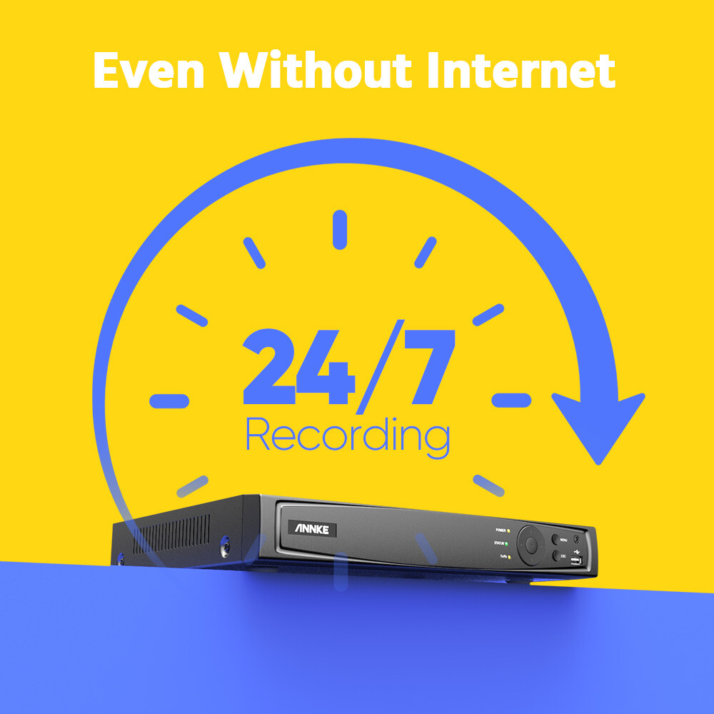 ANNKE 12MP 8CH 16CH NVR 4K 8MP Audio POE IP Security Camera System Color Night