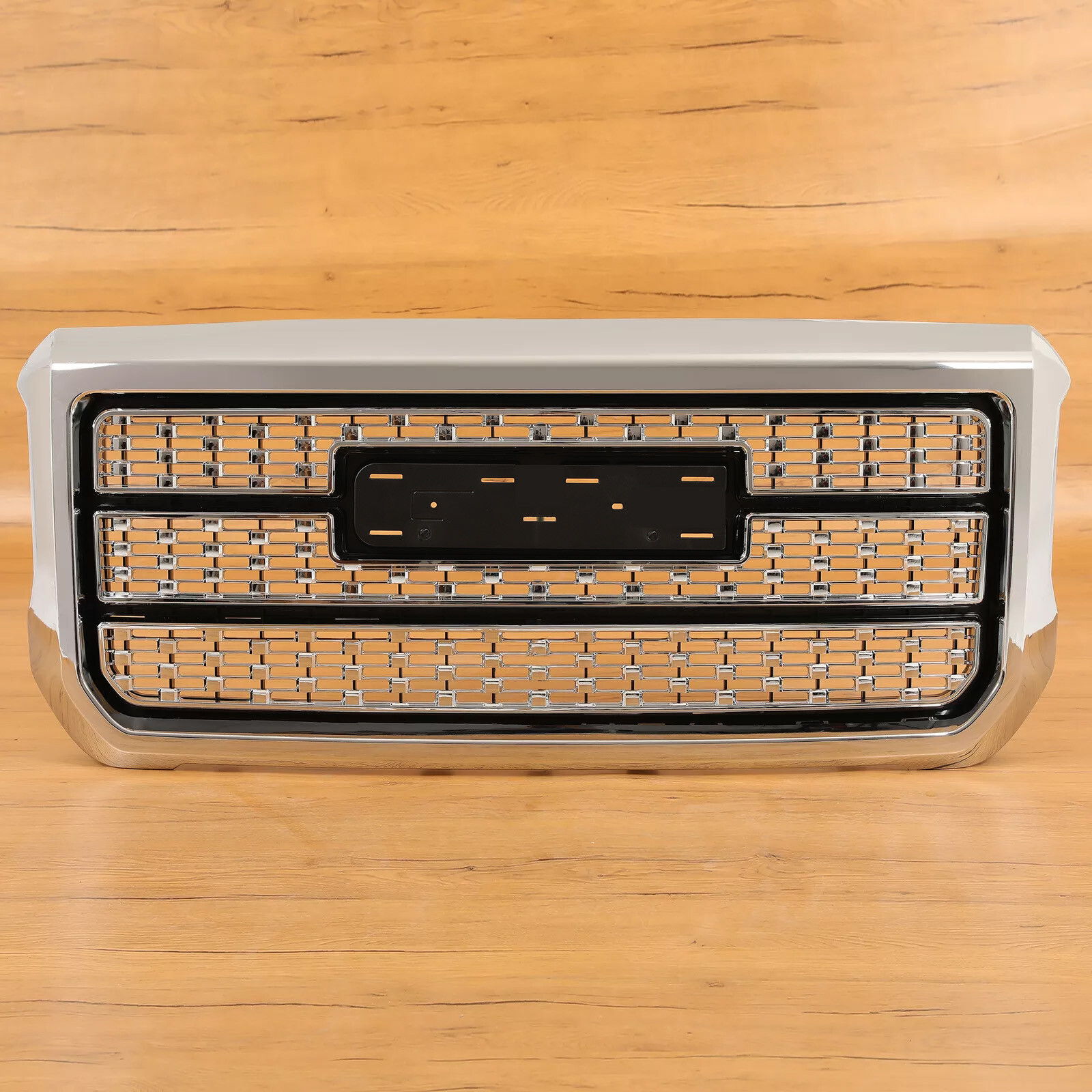 Chrome Front Grille ABS Grill W/ Snap For GMC Sierra 2500HD 3500HD 2015-2019