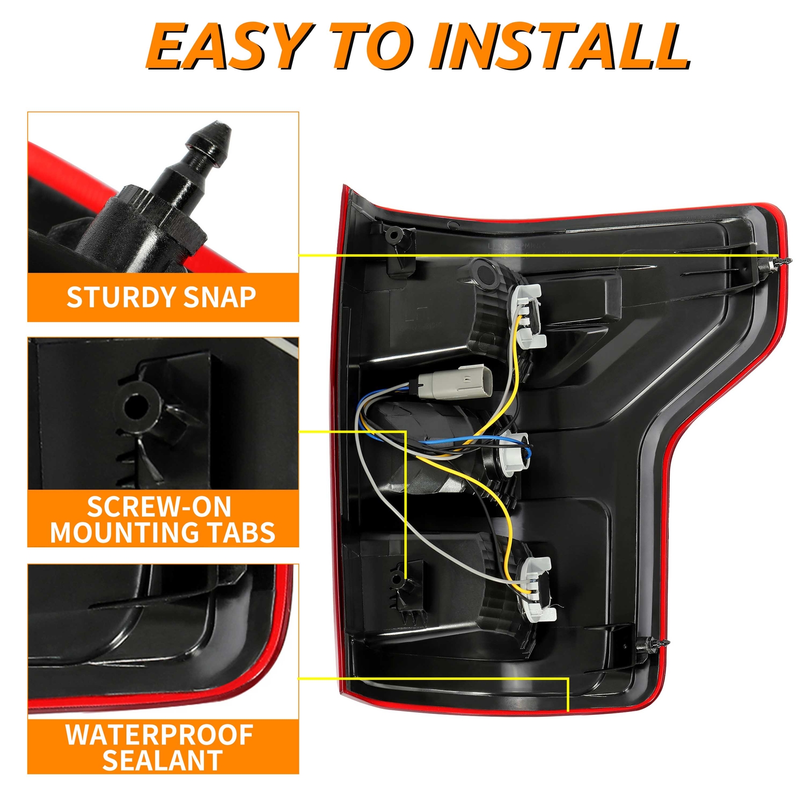 For Ford F150 F-150 2018 2019 2020 Red Lens Rear Tail Light Lamp LH Driver Side