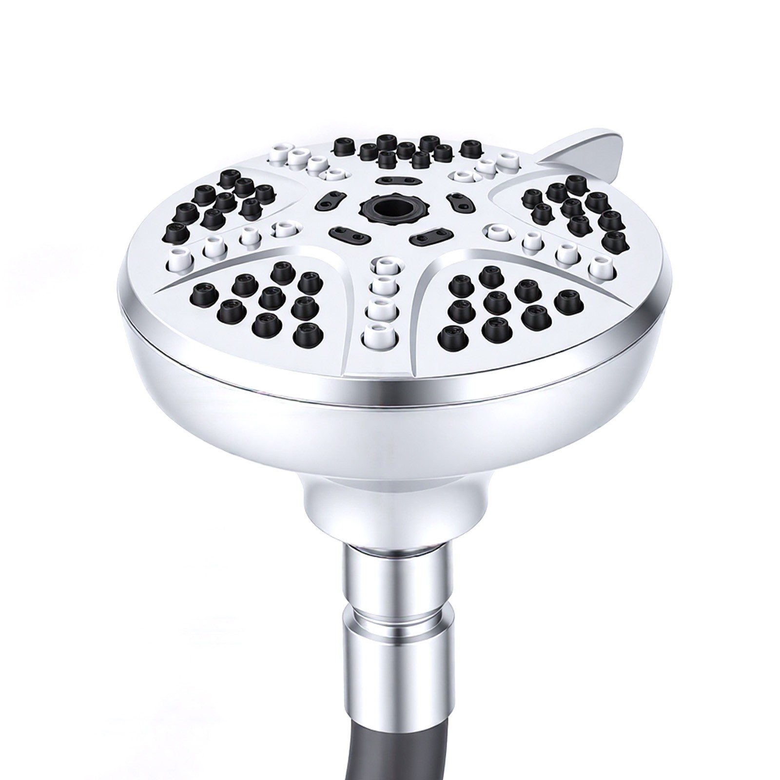 Flexible Shower Head with 18-Inch Adjustable Neck 7-Spray Modes Wall-Mounted