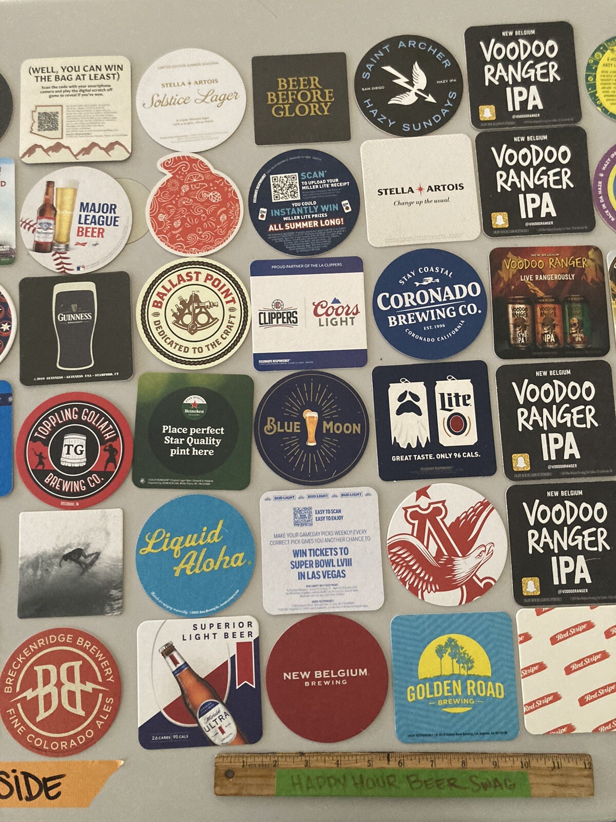 🔥60 Beer Bar Coasters Pint Glass mat coaster Craft Domestic Import Lot A2