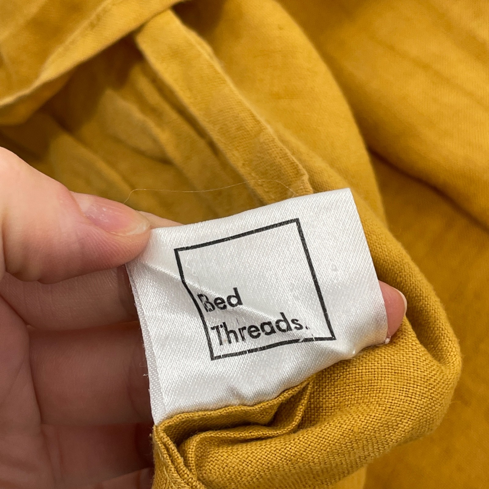 Set of 2 Bed Threads 100% Linen Mustard Yellow Pillowcase solid Queen standard