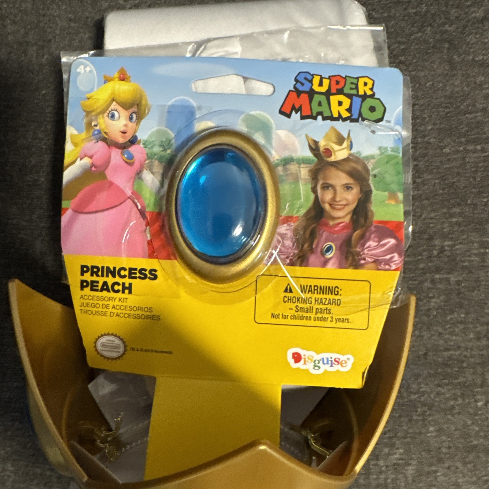 Disguise Super Mario Princess Peach Costume Gloves, Crown & Pin Set New #114