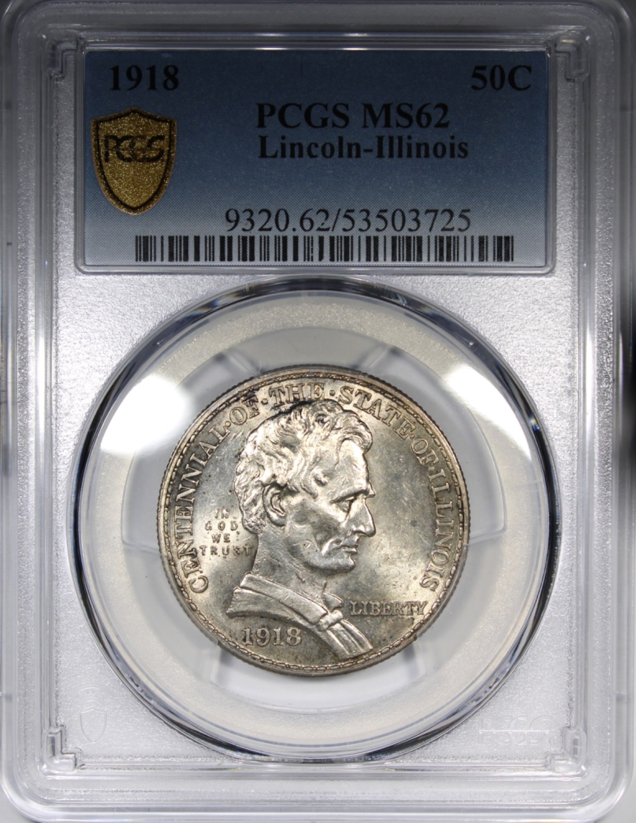 1918 Lincoln Commemorative Half Dollar PCGS MS62 Uncirculated 50C