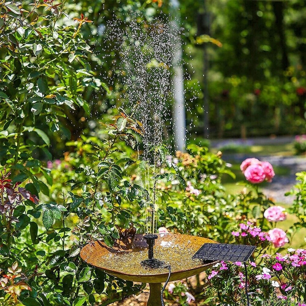 Solar Panel Power Water Pump Fountain Submersible Floating Bird Bath Pond Pool