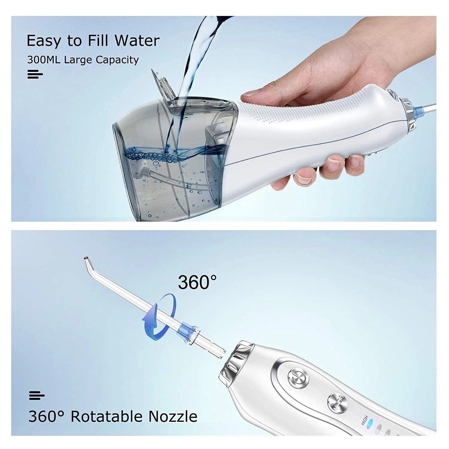 Water Cordless Water Flosser Dental Oral Irrigator Teeth Cleaner Floss 6 Tips