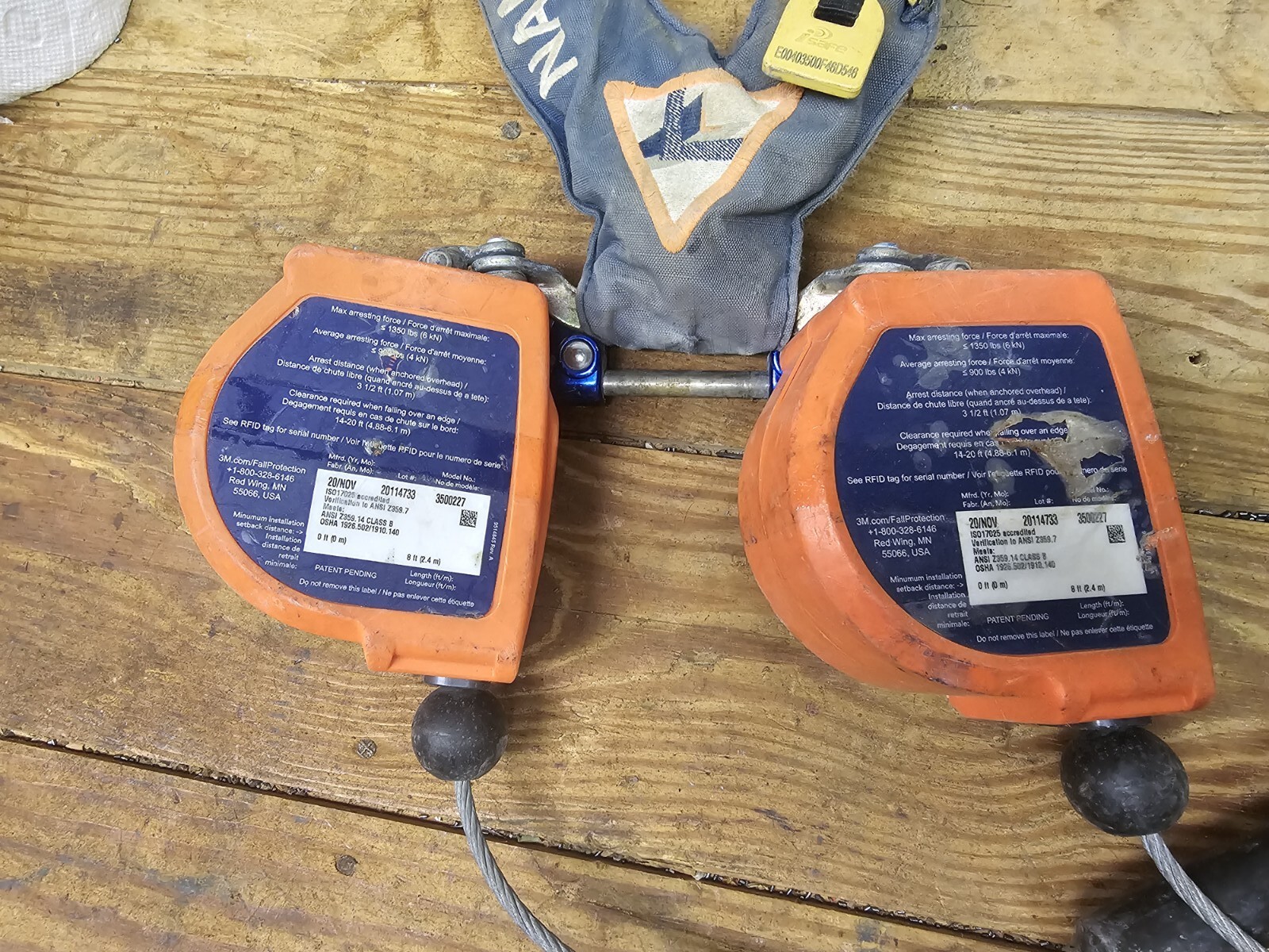 3M DBI SALA NANO-LOK 8' EDGE 3500227 DUAL LEG SELF RETRACTING LIFELINE LANYARD