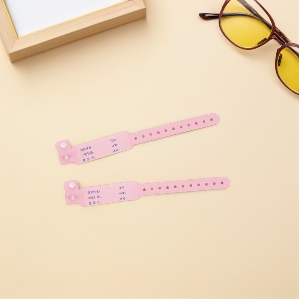 100 Pcs Medical Identification Tape Secure Snap Newborn Bracelet Baby Wristband