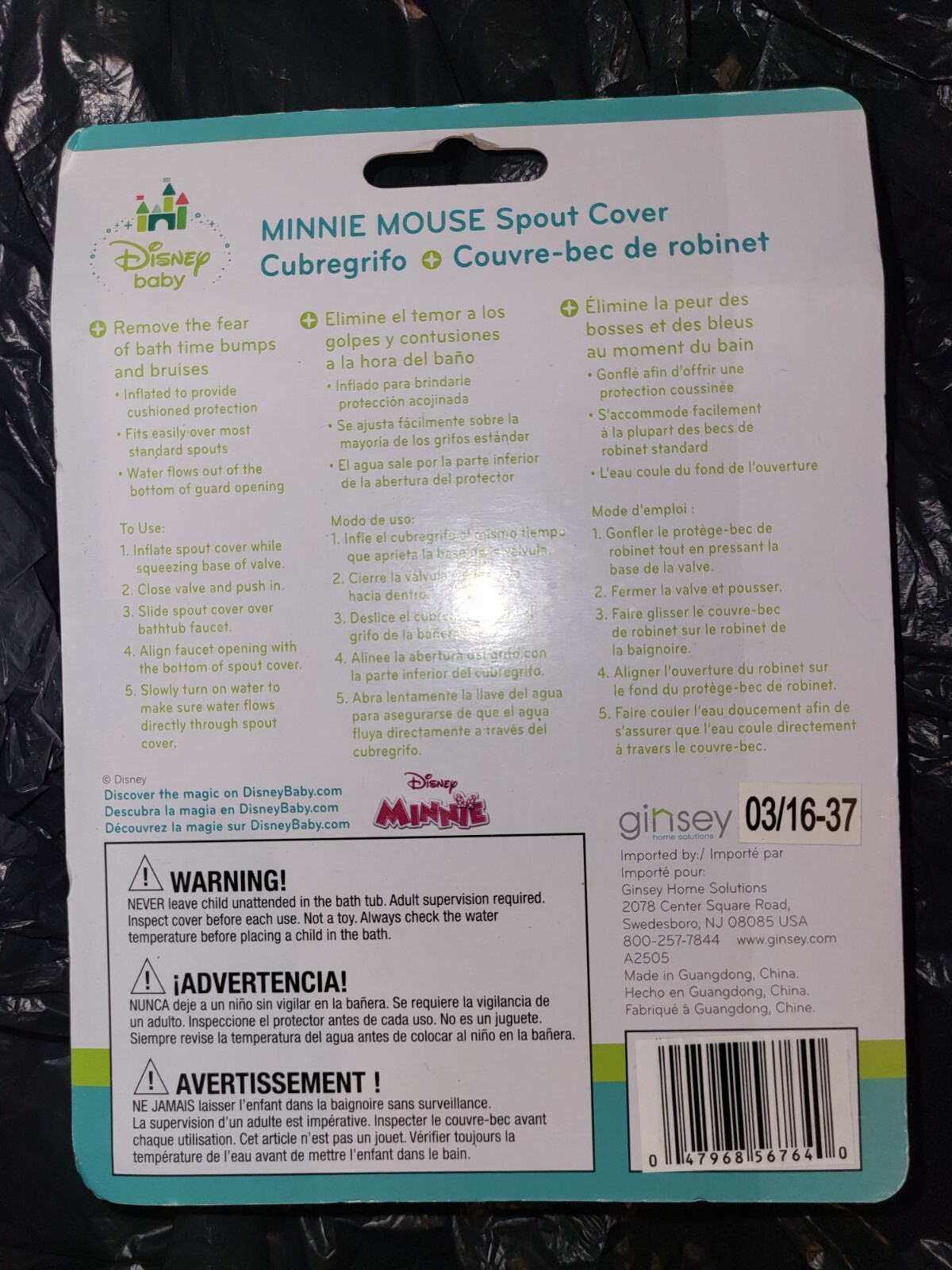 Disney Minnie Inflatable Safety Spout Cover For Most Standard Tub Faucets