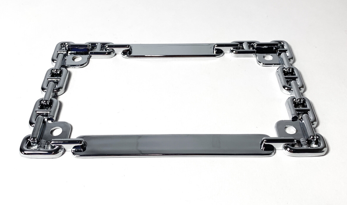Chrome Metal Chain Motorcycle License Plate Tag Frame