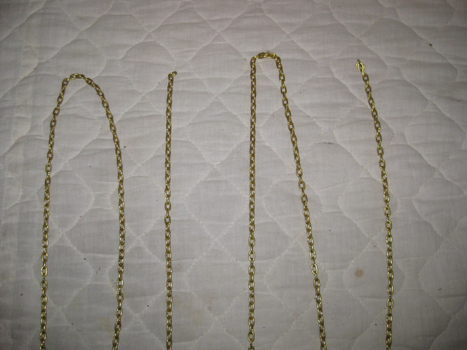 NOS Small Elongated Solid Brass Chain for Crafts and Jewelry 3 FIVE FOOT PCS !!