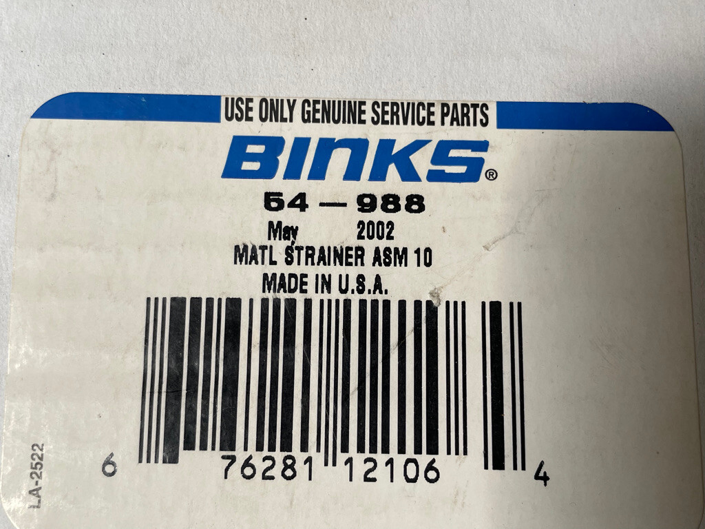 BINKS AIR SPRAY GUN MOUNTED FLUID FILTER INCLUDES 100 MESH OEM ELEMENT