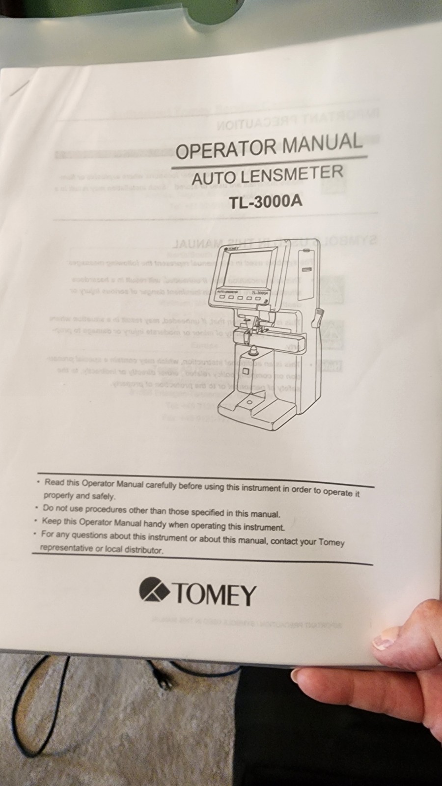 Tomey TL- 3000A Lensometer