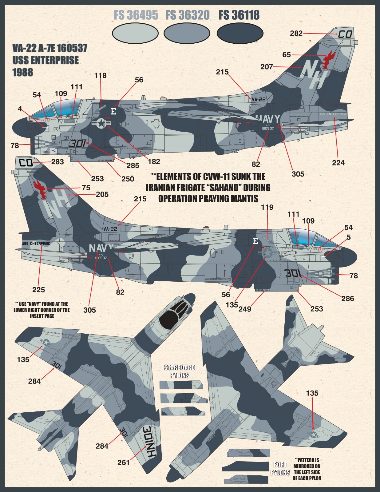 1/48 Furball A-7E "Lo-Viz SLUFs" Decals for the Hasegawa Kit