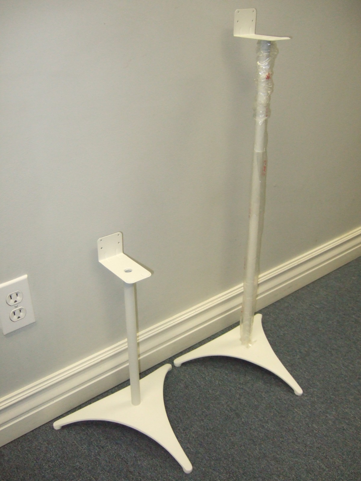 Energy API-HT-3 White Speaker Stands,  Height-Adjustable (17, 32, or 47 inches)