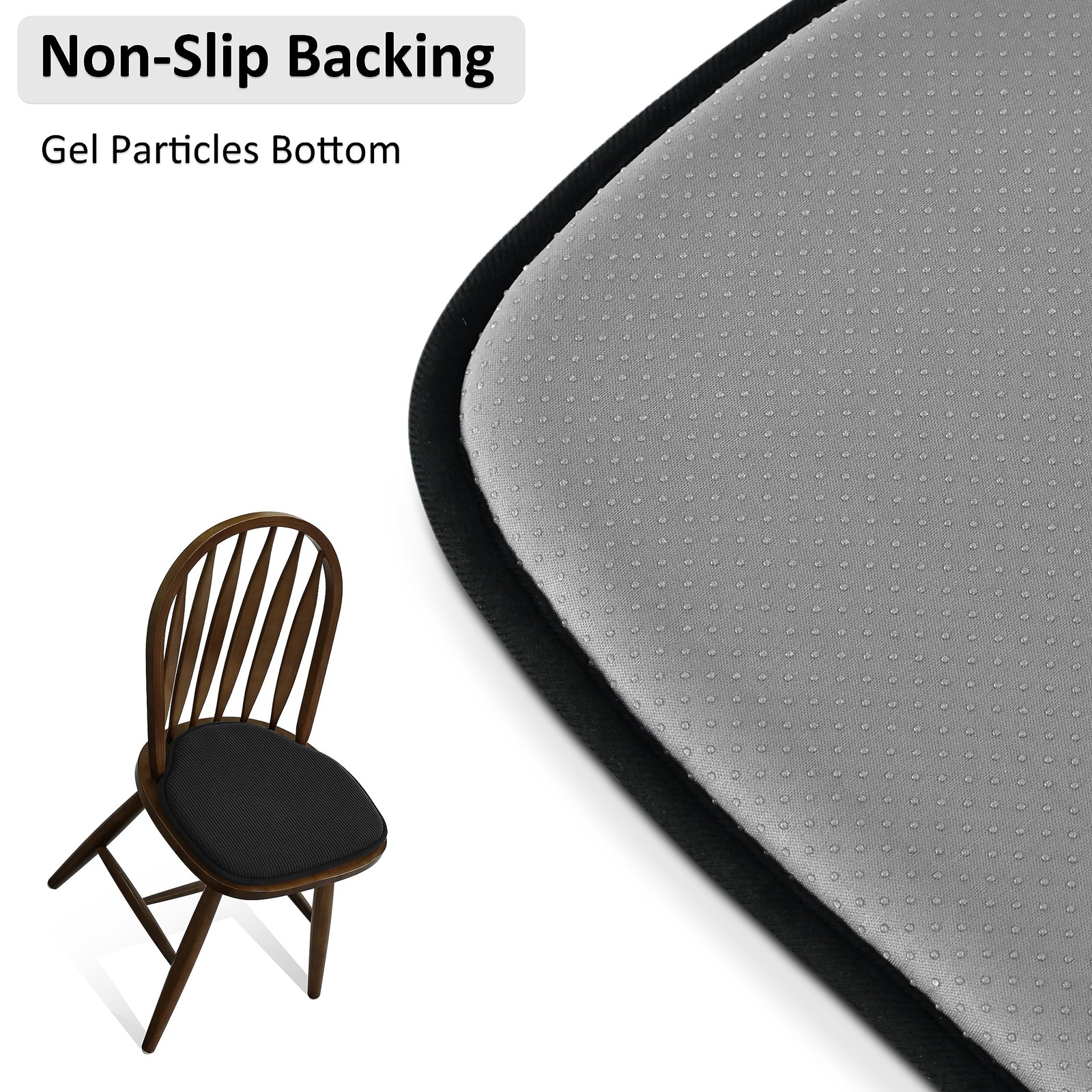 Shinnwa Windsor Chair Cushions 4 Pack, Non Slip 4 Count (Pack of 1), Black