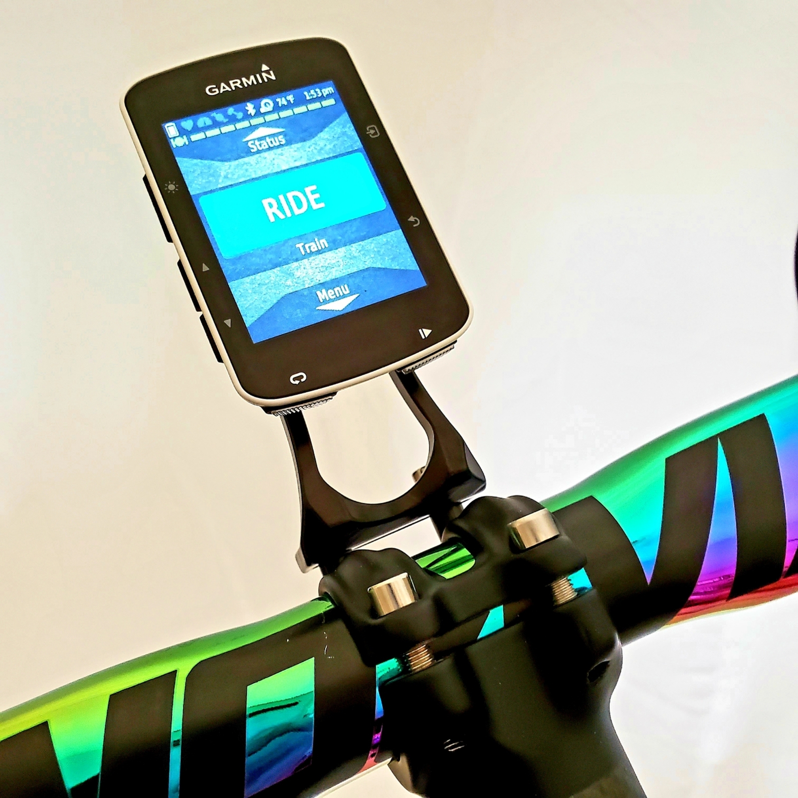 Out Front Stem Mount Cycling Computer - Garmin Wahoo Cateye GoPro GPS Rainbow