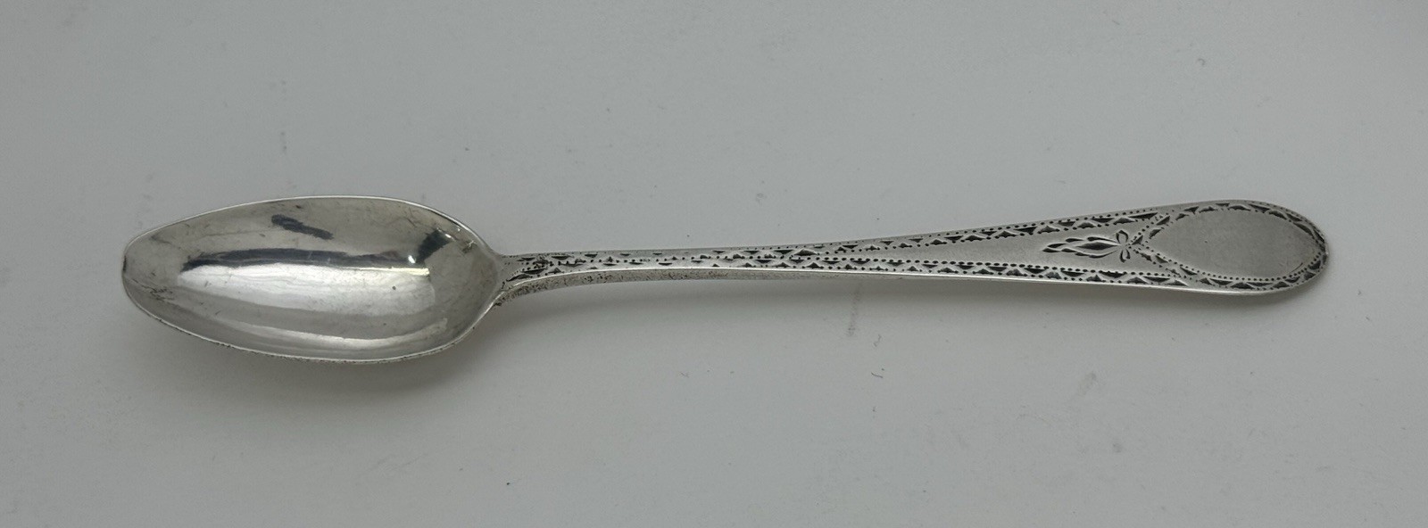 Early American Colonial Coin Silver Teaspoon James Black Philadelphia 1795