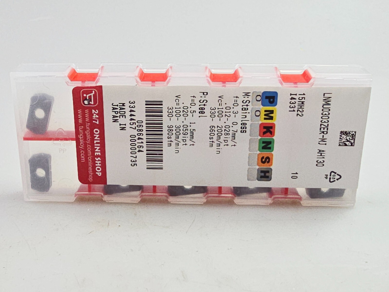 Tungaloy LNMU 0303ZER-MJ AH130 Carbide Milling Inserts (Box of 10)