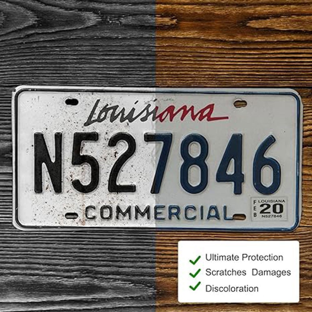 2X Unbreakable License Plate Decors Auto Tag Trim Protector Front Rear Black