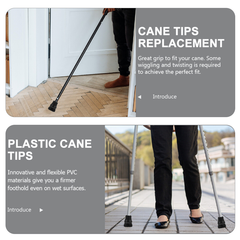 2 Pcs Cane Tips 3/4 Inch Heavy Duty Rubber Cane Tips Anti Slip TPR Replacement