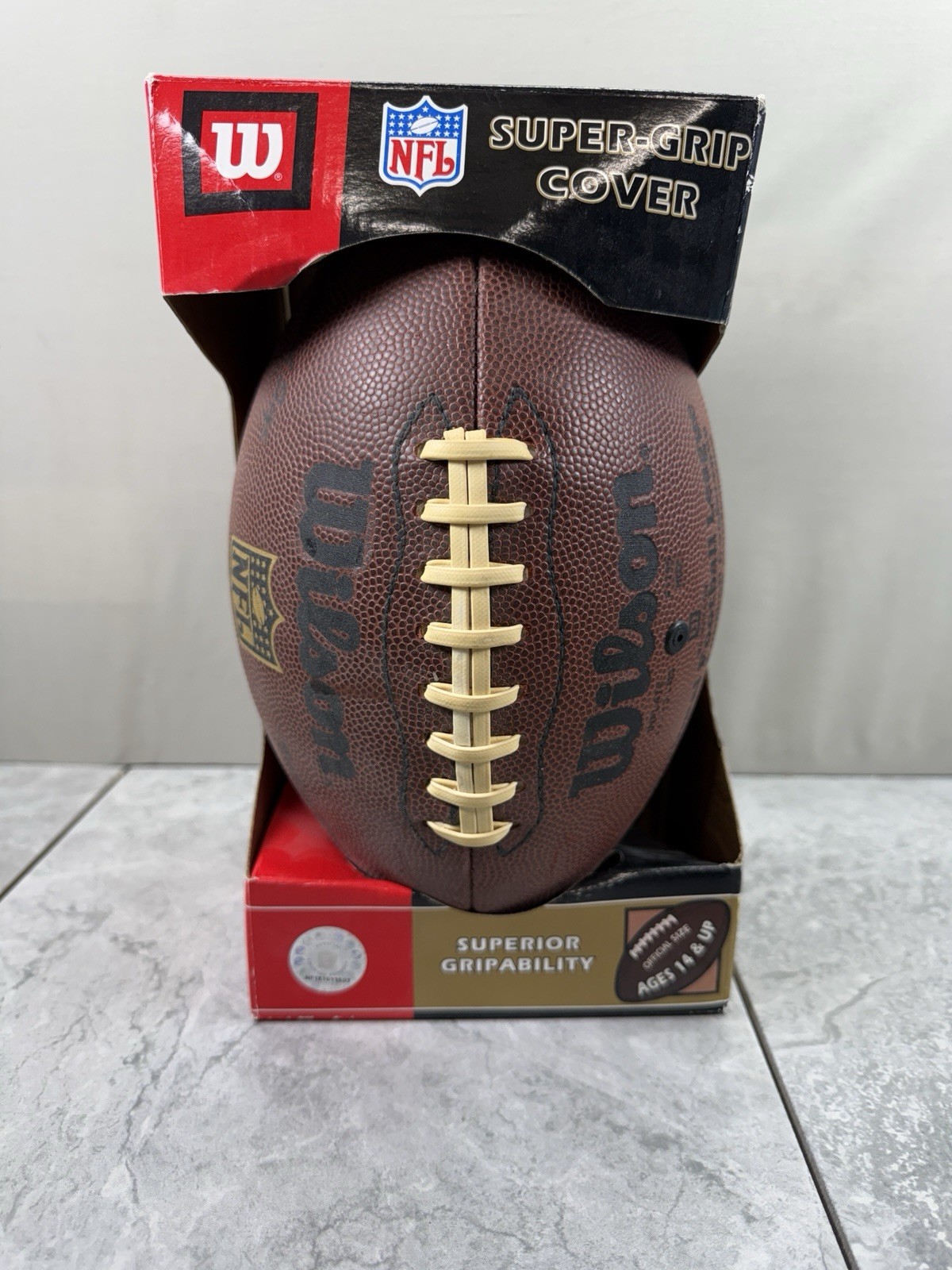 Wilson Football F1795 HDS NFL AFC NFC Official Size Super Grip Cover Pro Comp