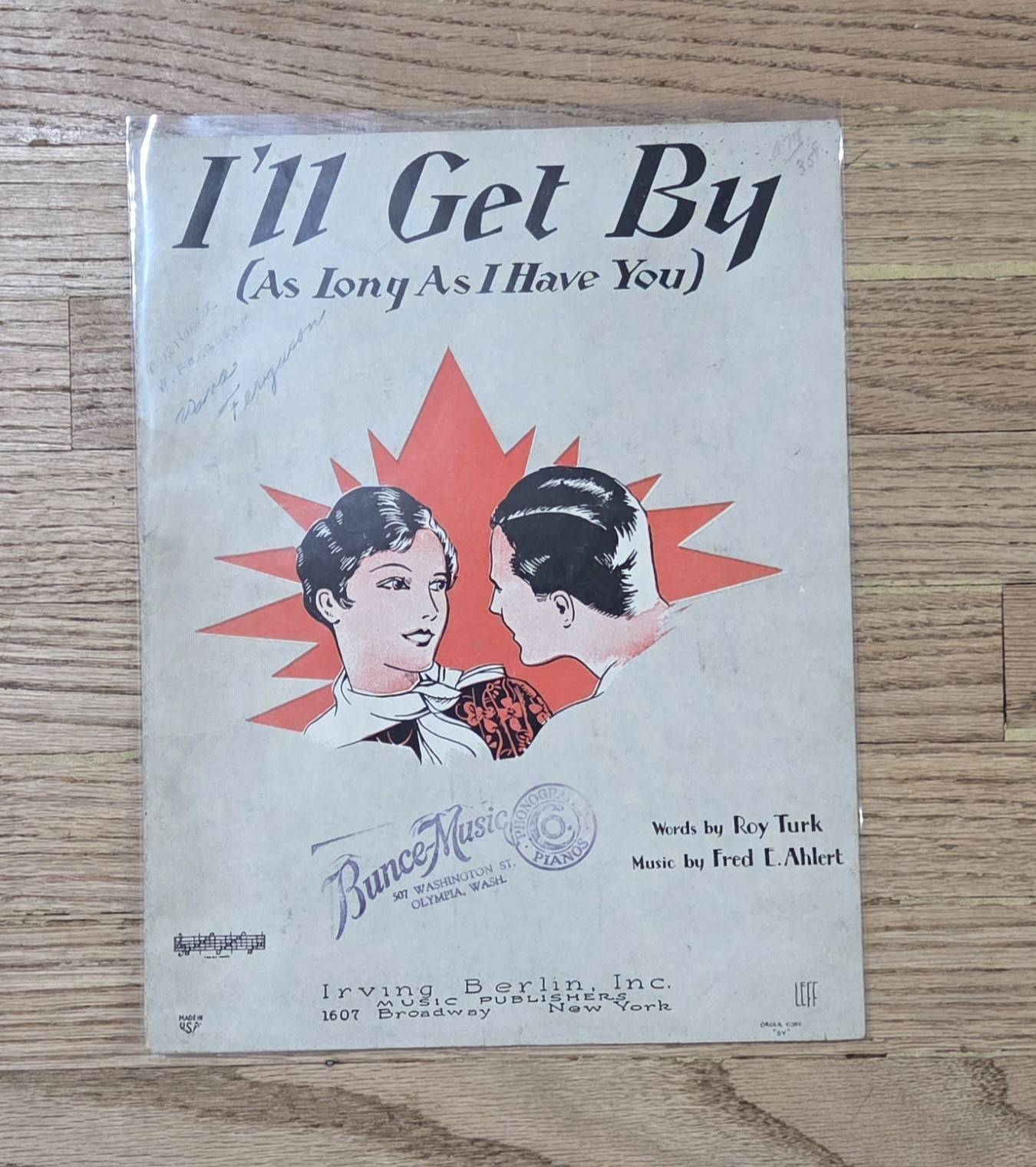 (6) Vintage Irving Berlin Music Sheets Lot