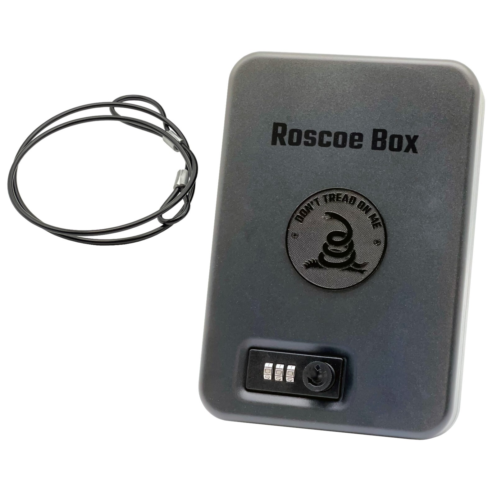 "Roscoe Box" Small Pistol Gun Storage Safe Don't Tread on Me Firearm Safety Box