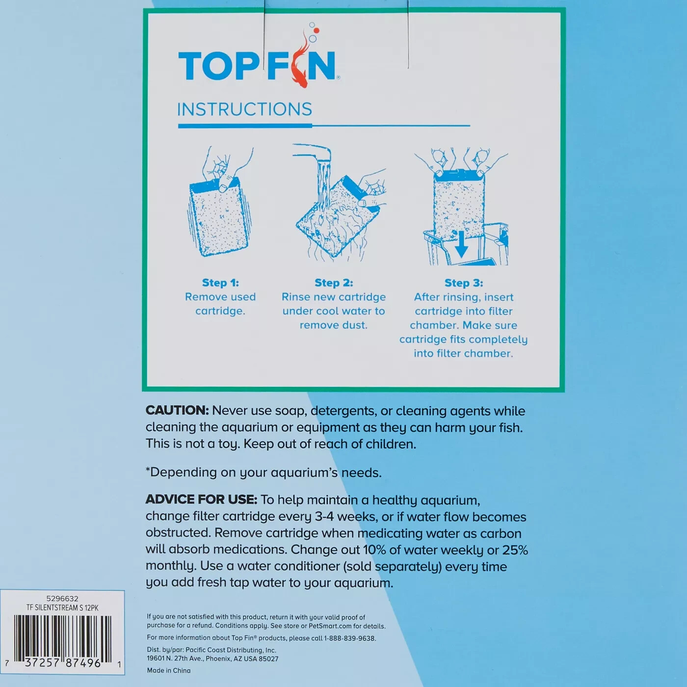 Brand New TOP FIN SILENSTREAM PF-S FILTER Cartridge - 12 Count/box