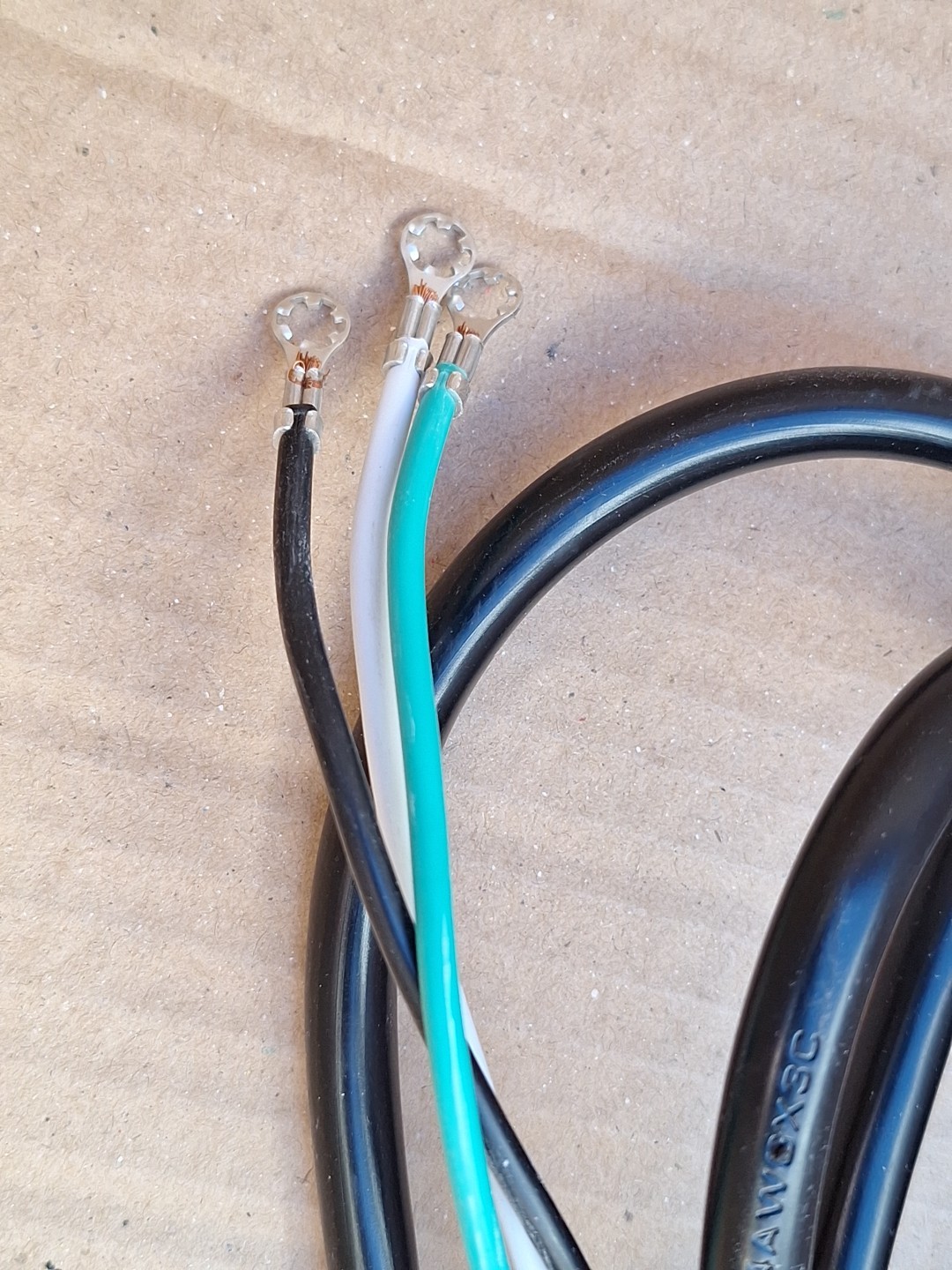 Replacement Power Tool Cord 9 Ft 14/3 14 Gauge 3 Wire 300 Volt SJT w/ Terminals