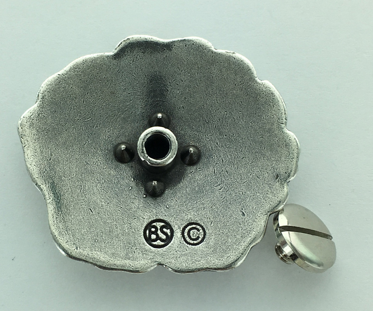 WESTERN LEATHER CRAFT TACK ANTIQUE ENGRAVED ROSE FLOWER CONCHOS 1-1/2" x 1-3/8"