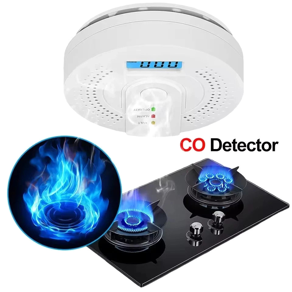 Carbon Monoxide Detector Warning Safety Alarm Sensor LED Digital Battery Powered