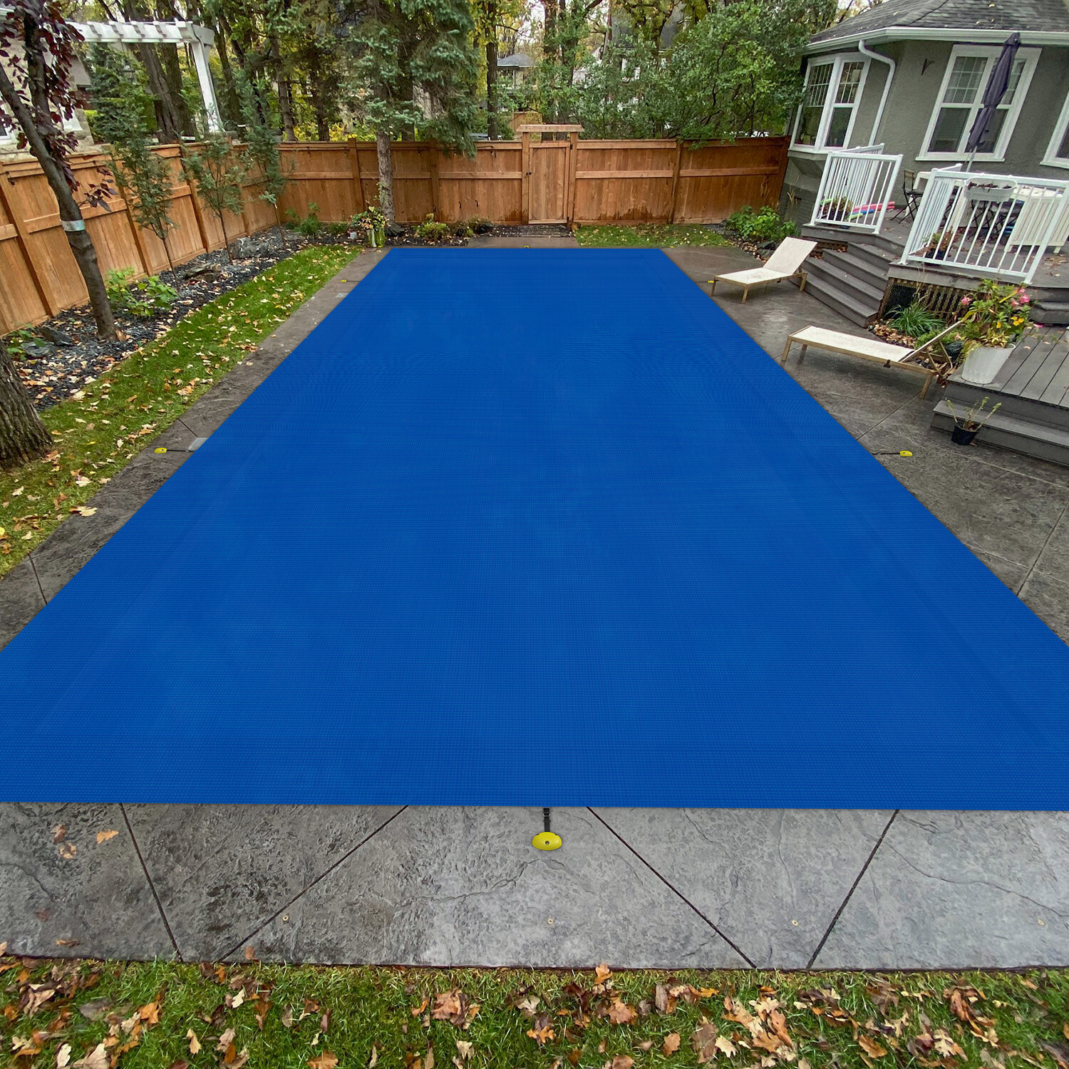 Winter Pool Cover Rectangle Heavy Duty Safety Inground Swimming Pool Cover Blue