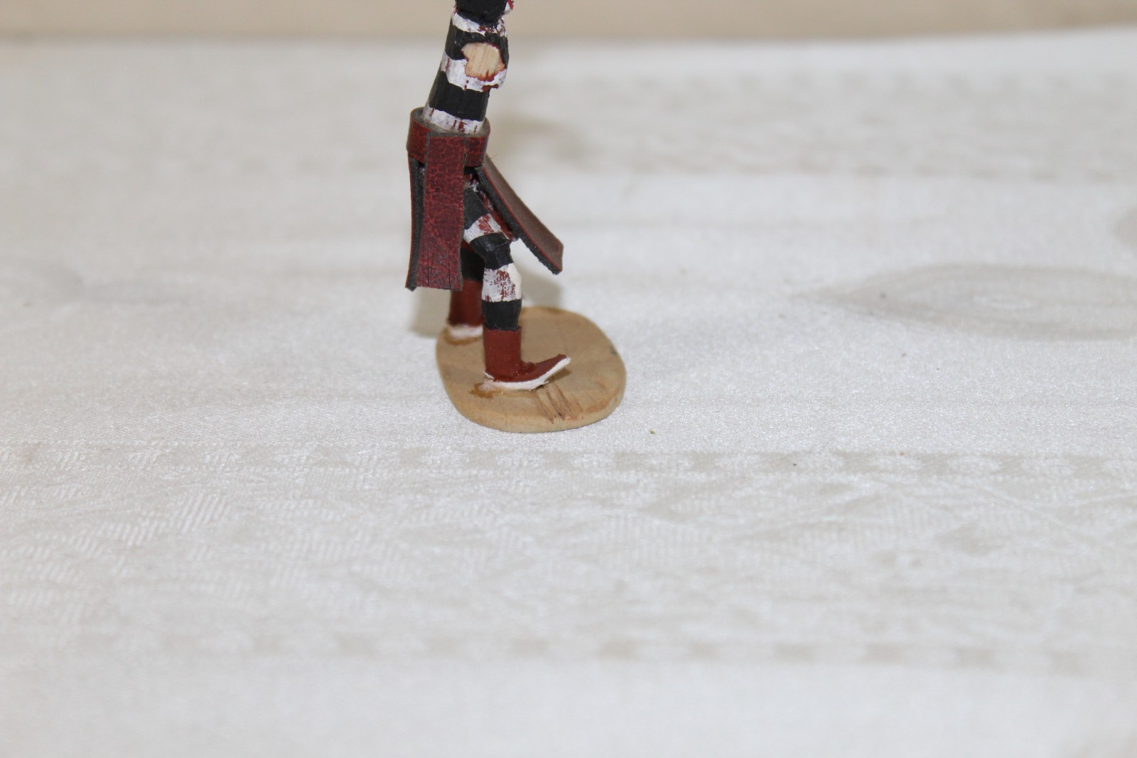 Vintage Hopi Pueblo 3.25" Kachina Doll Hopi Clown Koshare Signed Missing Arms