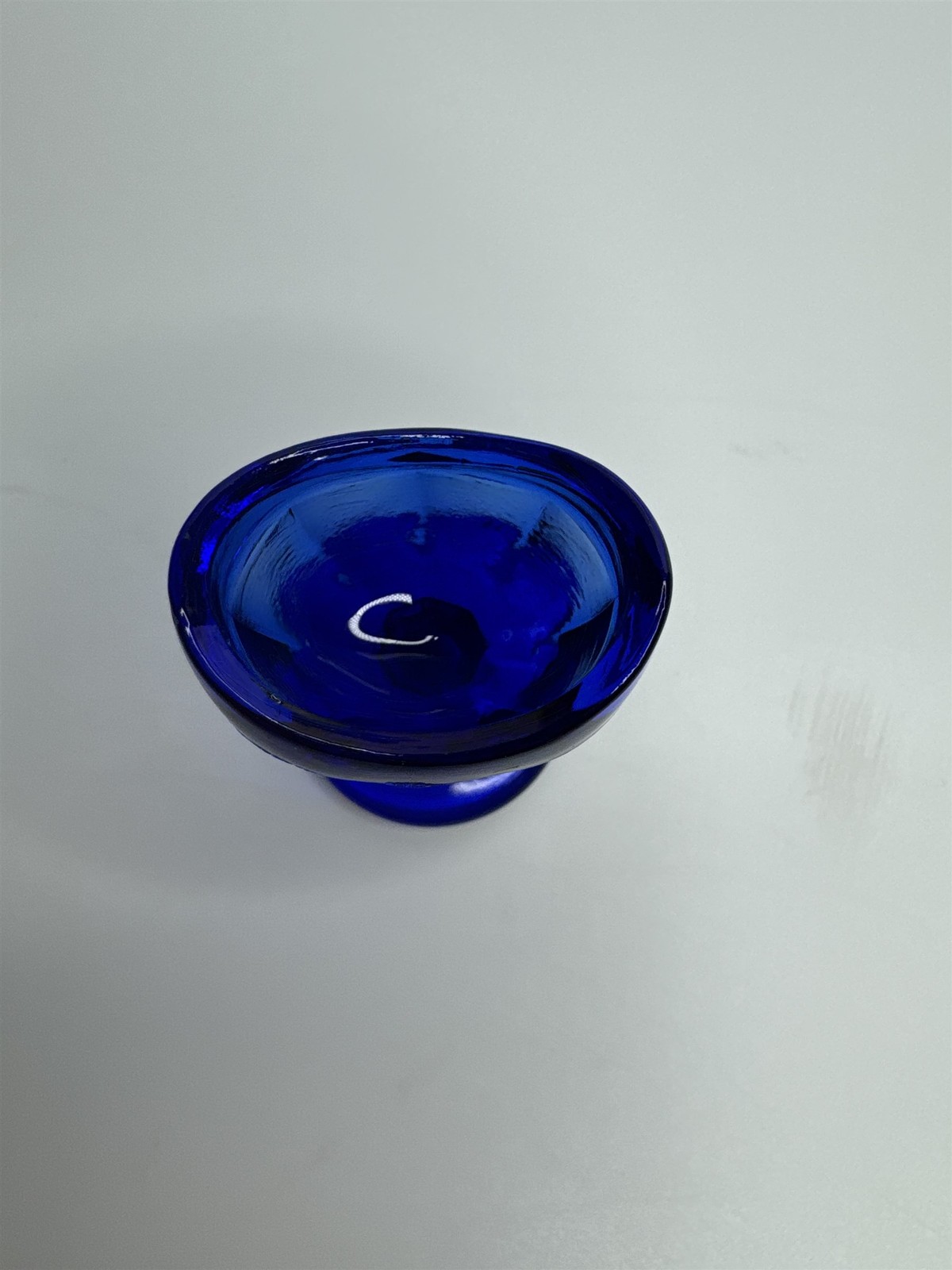Vtg "M" Mark Inside DIamond Cobalt Blue Glass Eye Bath Wash Rinse Medicine Cup